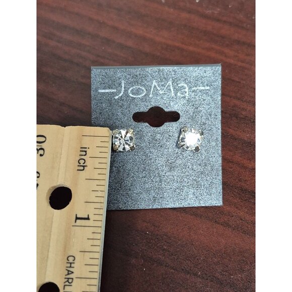 JoMa Cubic Zirconia Stud Earrings Made In USA - Picture 2 of 3